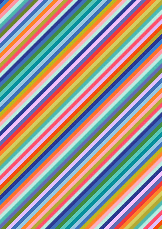 Animal Alphabet Multi Stripes A973A by Lewis and Irene (sold in 25cm increments)