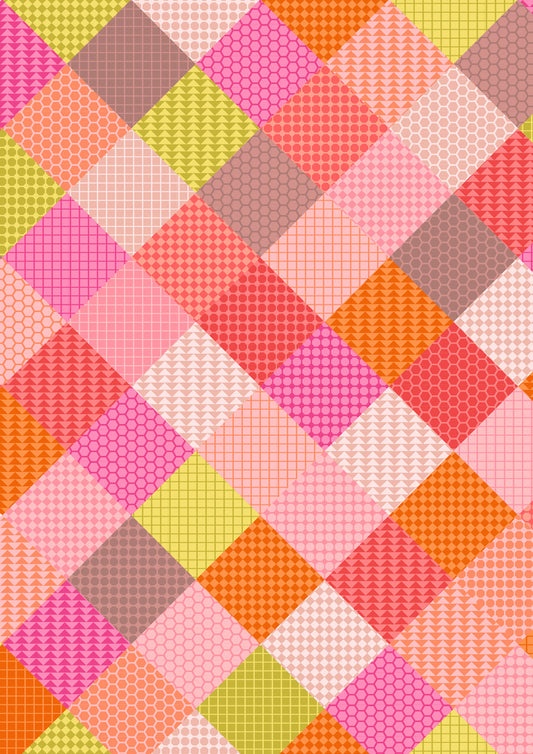 Animal Alphabet Patchwork Pink A974B by Lewis and Irene (sold in 25cm increments)