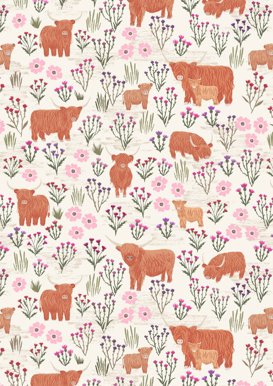 A Celtic Summer Meadow Highland on Cream A987A by Lewis and Irene (sold in 25cm  increments)