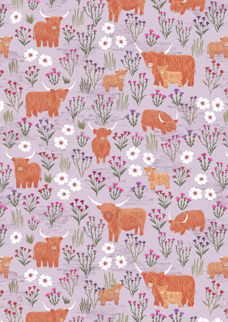 A Celtic Summer Meadow Highland on Light Heather A987C by Lewis and Irene (sold in 25cm increments)