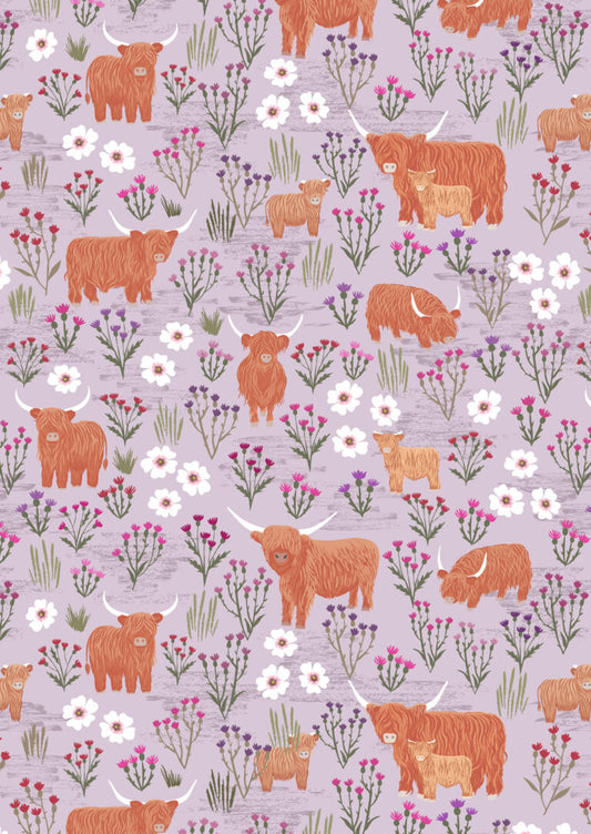 A Celtic Summer Meadow Highland on Light Heather A987C by Lewis and Irene (sold in 25cm increments)
