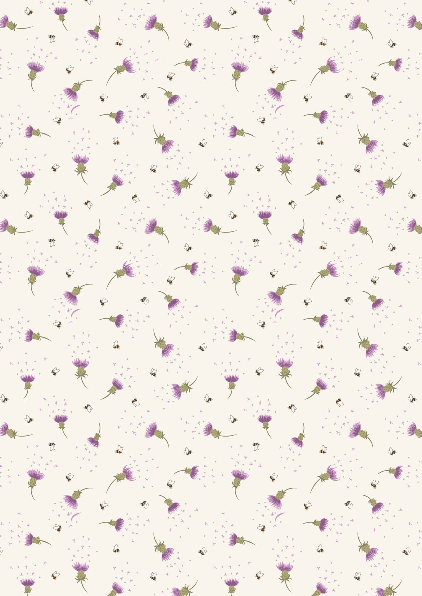 A Celtic Summer Bee Thistle on Cream A988A by Lewis and Irene (sold in 25cm increments)