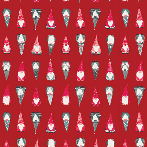 Adventale Playful Gnomes Berry ADV25912 by Katarina Roccella for Art Gallery Fabrics (sold in 25cm increments)