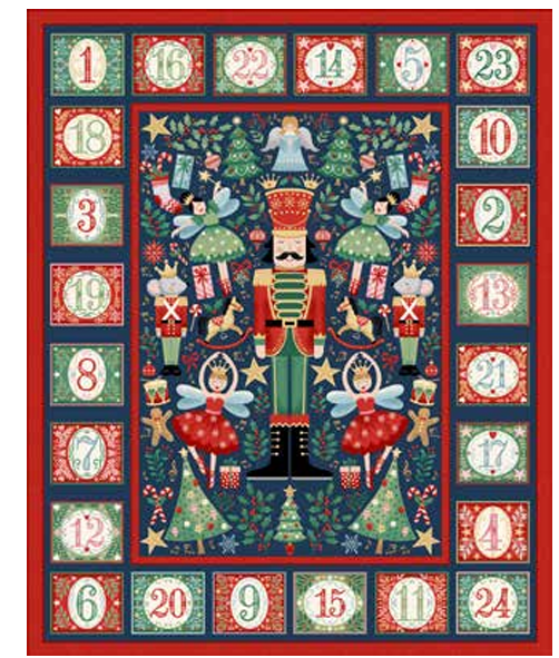 The Nutcracker Advent Calendar Panel  Green M228G by Makower UK
