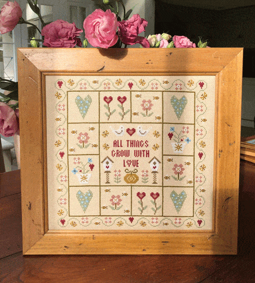 All Things Grow with Love Cross Stitch Kit Historical Sampler Company