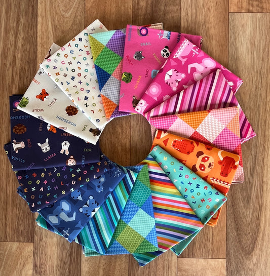Animal Alphabet Fat Quarter Bundle by Lewis and Irene