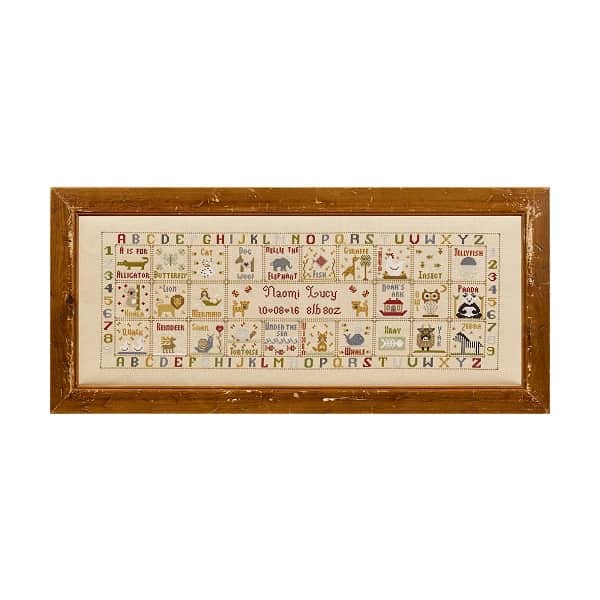 Animal Magic Birth Sampler Cross Stitch Kit Historical Sampler Company