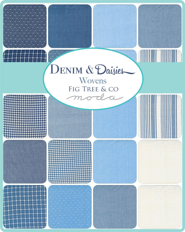 Denim and Daisies Wovens Stonewashed Dot M1222215 by Fig Tree & Co for Moda fabrics (sold in 25cm increments)