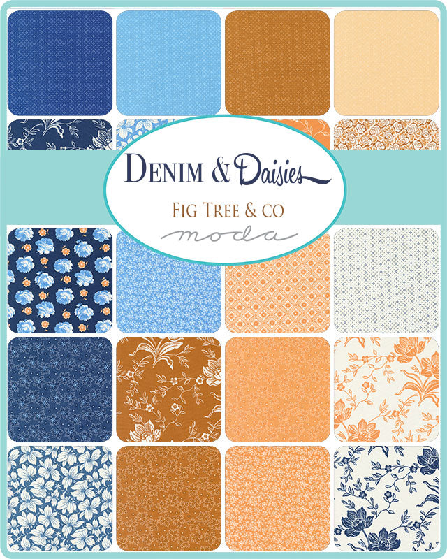 Denim and Daisies Jelly Roll by Fig Tree & Co for Moda Fabrics