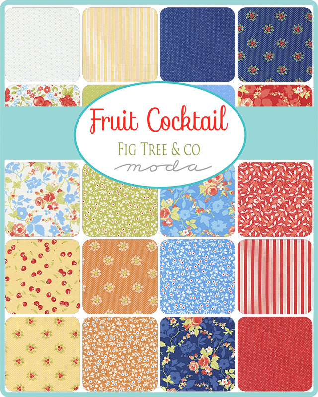 Fruit Cocktail Pineapple Garden Blueberry M2046318 by Figtree Quilts for Moda (sold in 25cm increments)