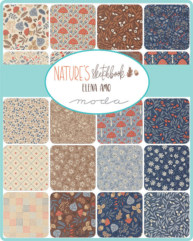Natures Sketchbook Mini Charm Pack by Elena Amo for Moda fabrics