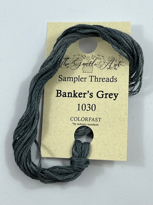 Bankers Grey 1030 The Gentle Art Sampler Thread 6 Stranded Hand Dyed Embroidery Floss