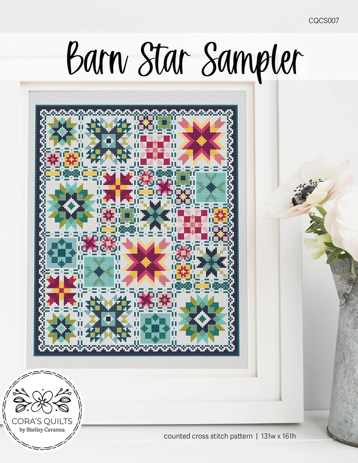 Barn Star Sampler Cross Stitch Pattern by Cora's Quilts
