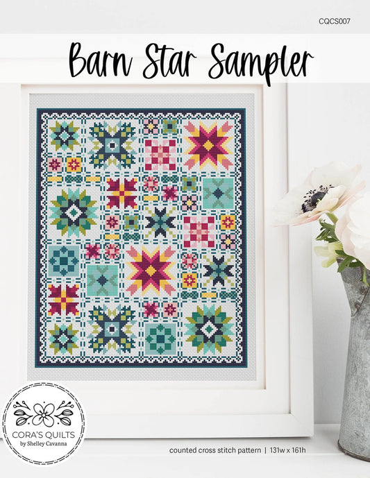 Barn Star Sampler Cross Stitch Pattern by Cora's Quilts