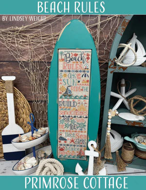 Beach Rules Cross Stitch Pattern by Lindsey Weight of Primrose Cottage