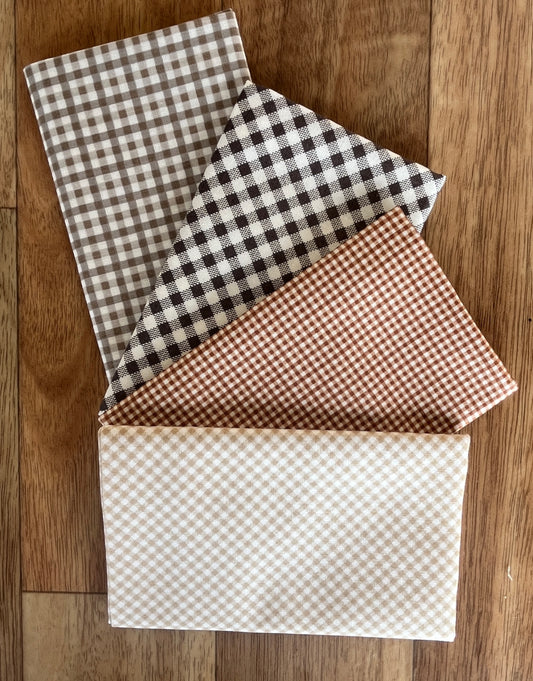 Bee Ginghams Browns Fat Eighth Bundle Lori Holt for Riley Blake Designs