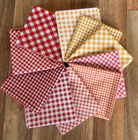 Bee Ginghams Warm Colours Fat Quarter Bundle Lori Holt for Riley Blake Design