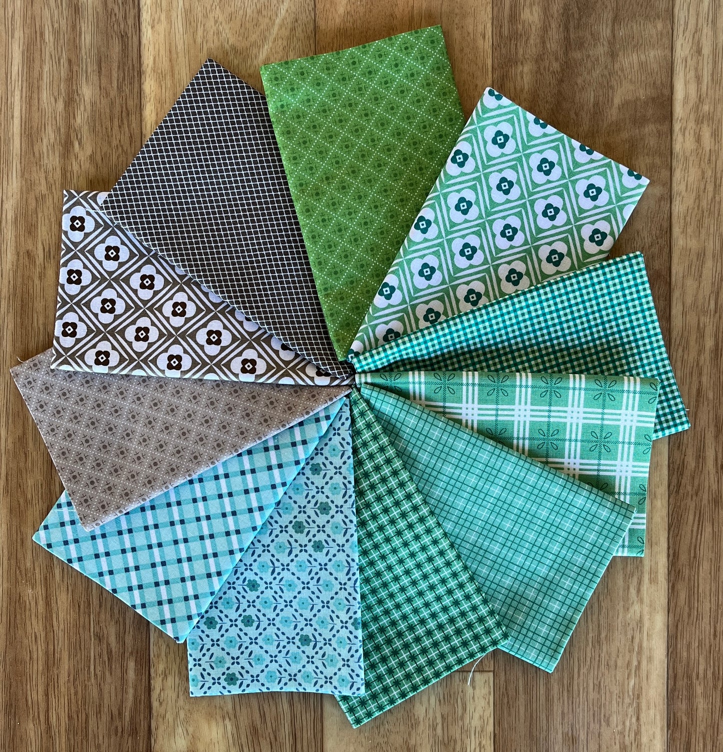 Bee Plaids Cool Colours Fat Eighth Bundle Lori Holt for Riley Blake Designs
