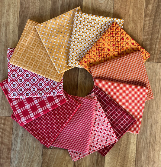 Bee Plaids Warm Colours Fat Quarter Bundle Lori Holt for Riley Blake Designs