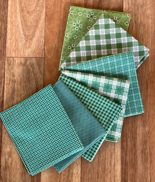 Bee Plaids - Greens Fat Quarter Bundle by Lori Holt for Riley Blake