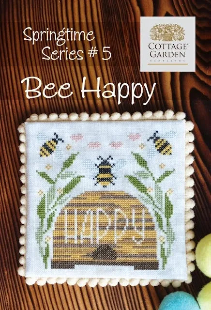 Bee Happy Cross Stitch Pattern by Cottage Garden Samplings