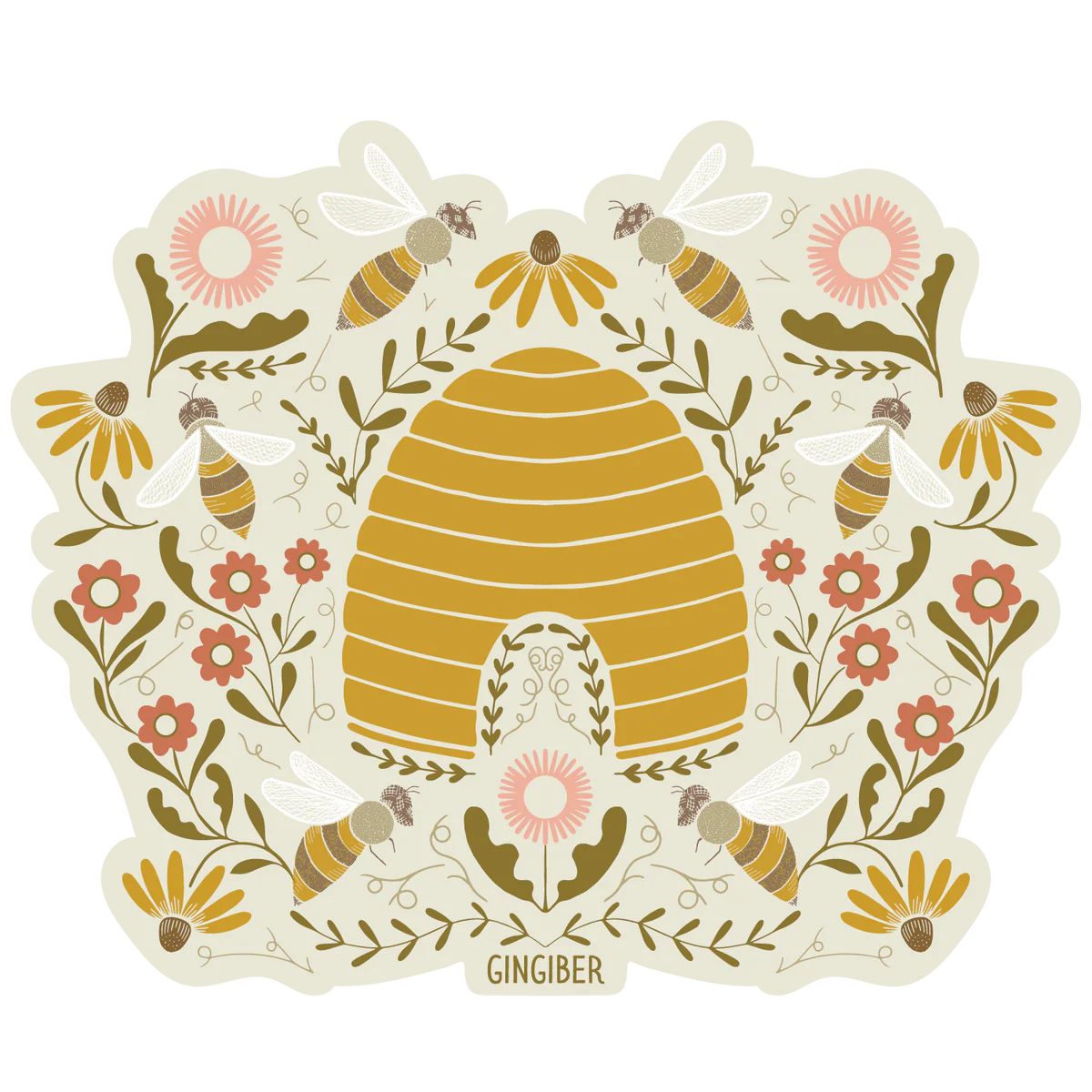 Beehive Sticker by Gingiber