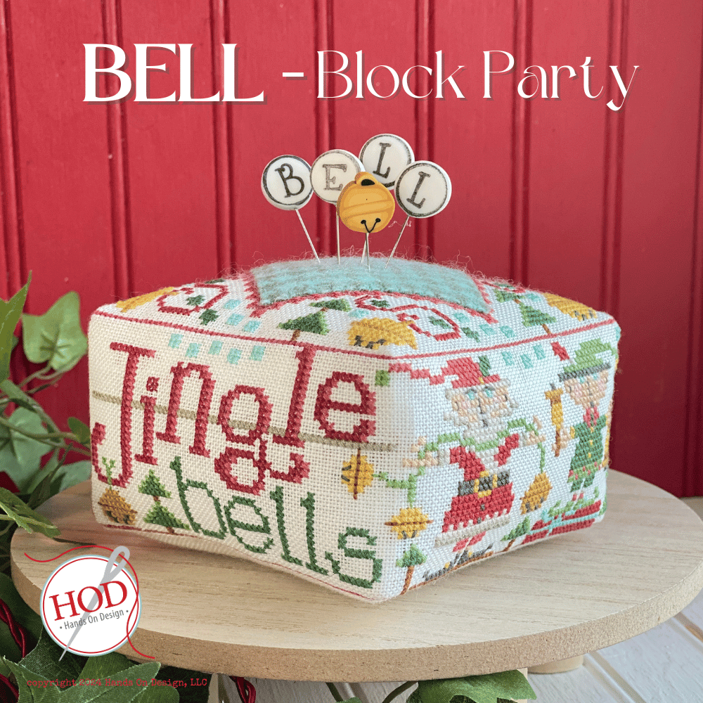 Block Party Bell Cross Stitch Pattern by Hands on Design