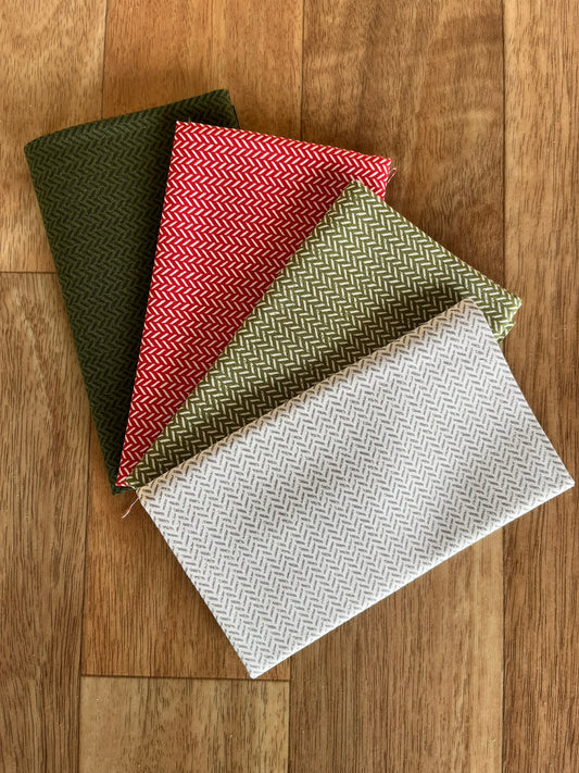 Berry & Pine Herringbone Fat Eighth Bundle by Lella Boutique for Moda Fabrics