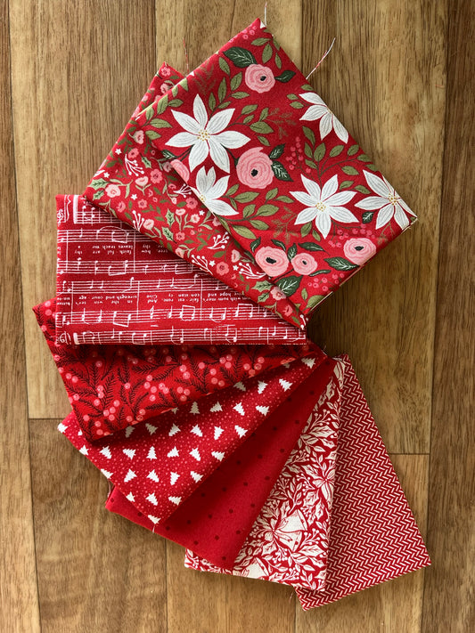 Berry & Pine Reds Fat Eighth Bundle by Lella Boutique for Moda Fabrics