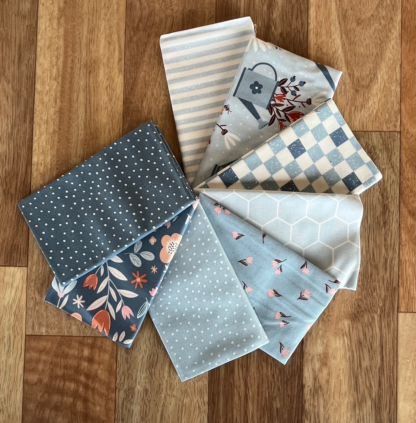 Blossoms and Blooms Blues Fat Eighth Bundle by Elena Amo for Moda Fabrics