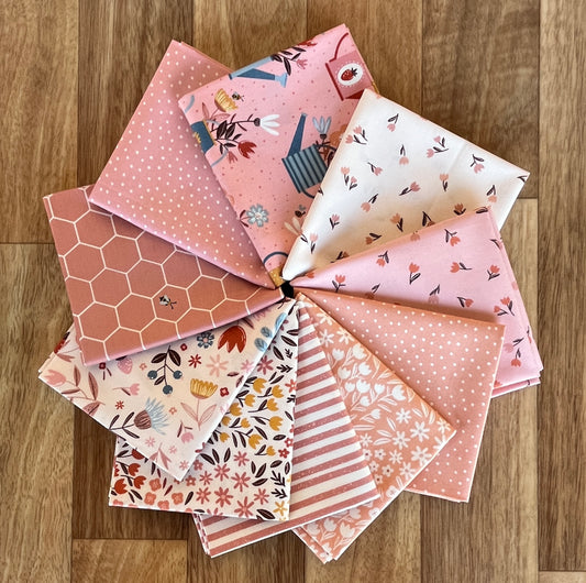 Blossoms and Blooms Pinks Fat Quarter Bundle by Elena Amo for Moda Fabrics