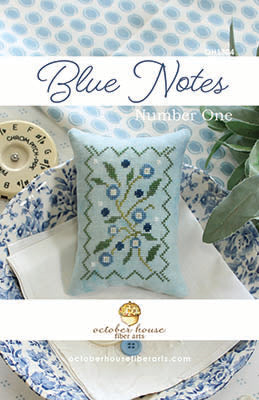 Blue Notes Number 1 Cross Stitch Pattern by October House Fiber Arts