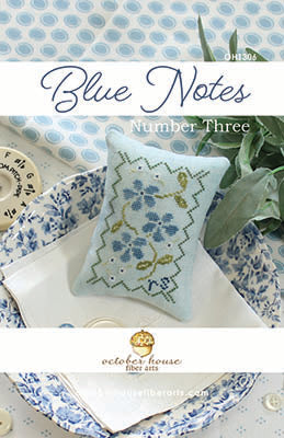 Blue Notes Number 3 Cross Stitch Pattern by October House Fiber Arts
