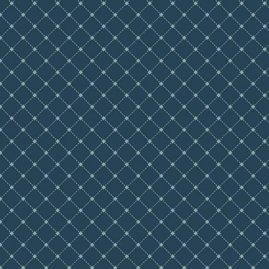 Bluebell Garden Grid Navy 8227107 by Mel Armstrong for Nutex Fabrics (sold in 25cm increments)