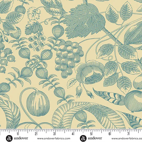 Botanical Beauties Ivory Valley A1186L 108" Wideback by Laundry Basket Quilts for Andover Fabrics (sold in 25cm increments)