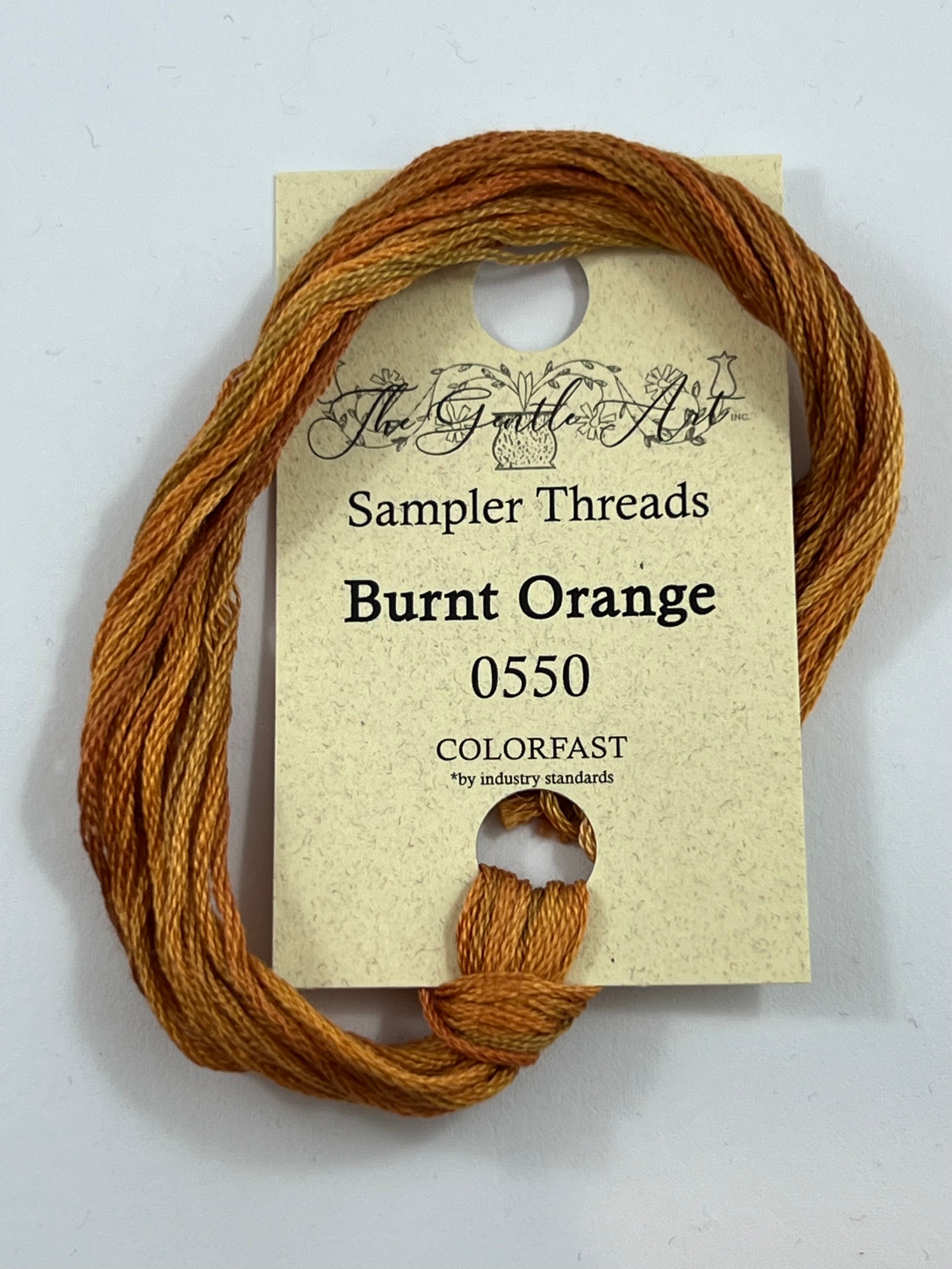 Burnt Thread Burnt Orange 0550 The Gentle Art Sampler Thread 6 Stranded Hand Dyed E ...