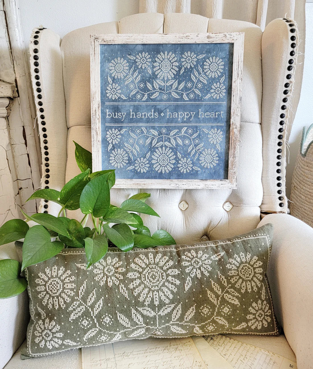 Busy Hands Happy Heart Cross Stitch Pattern Hello from Liz Mathews