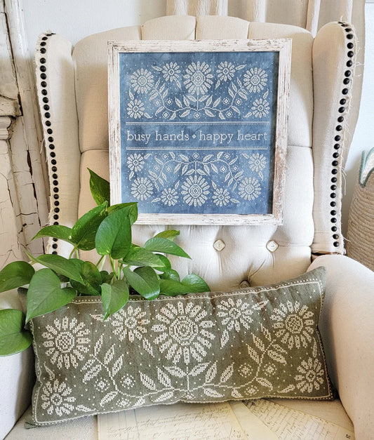 Busy Hands Happy Heart Cross Stitch Pattern Hello from Liz Mathews