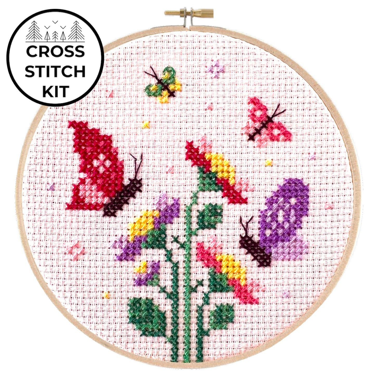 Butterfly Garden Cross Stitch Kit by Pigeon Coop Designs