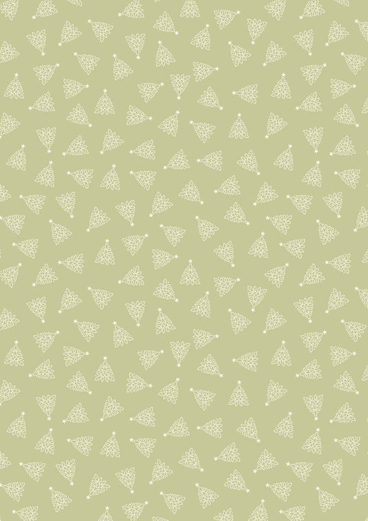 Celtic Christmas Celtic Trees on Festive Sage C131B by Lewis and Irene (sold in 25cm increments)
