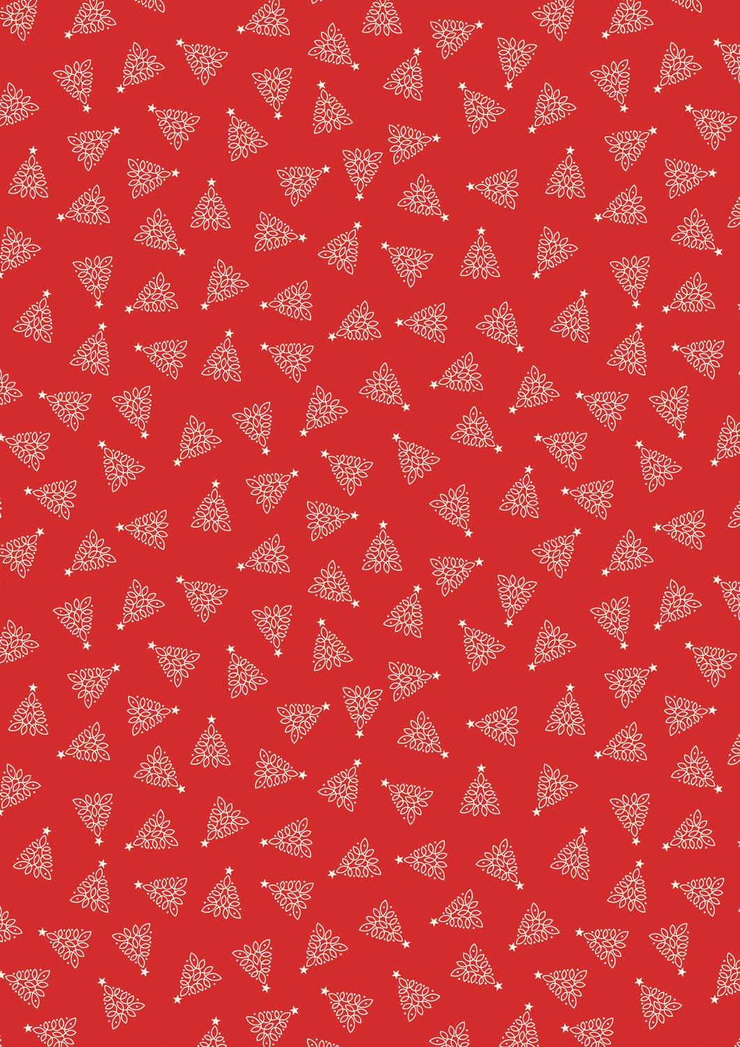 Celtic Christmas Celtic Trees on Winter Red C131C by Lewis and Irene (sold in 25cm increments)