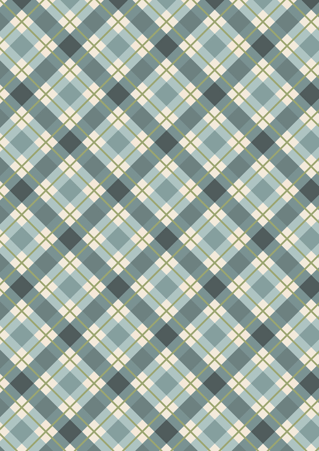 Celtic Christmas Winter Blue Check C132A by Lewis and Irene (sold in 25cm increments)