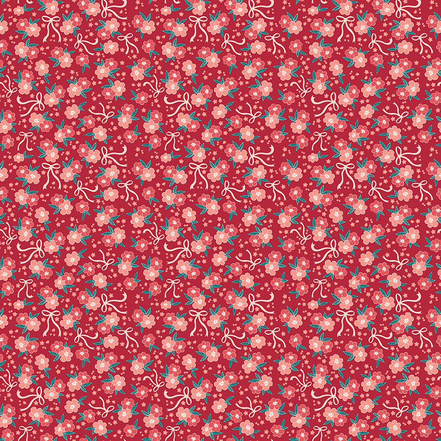 Afternoon Tea Floral Redwood C14036 by Beverly McCullough for Riley Blake (sold in 25cm increments)