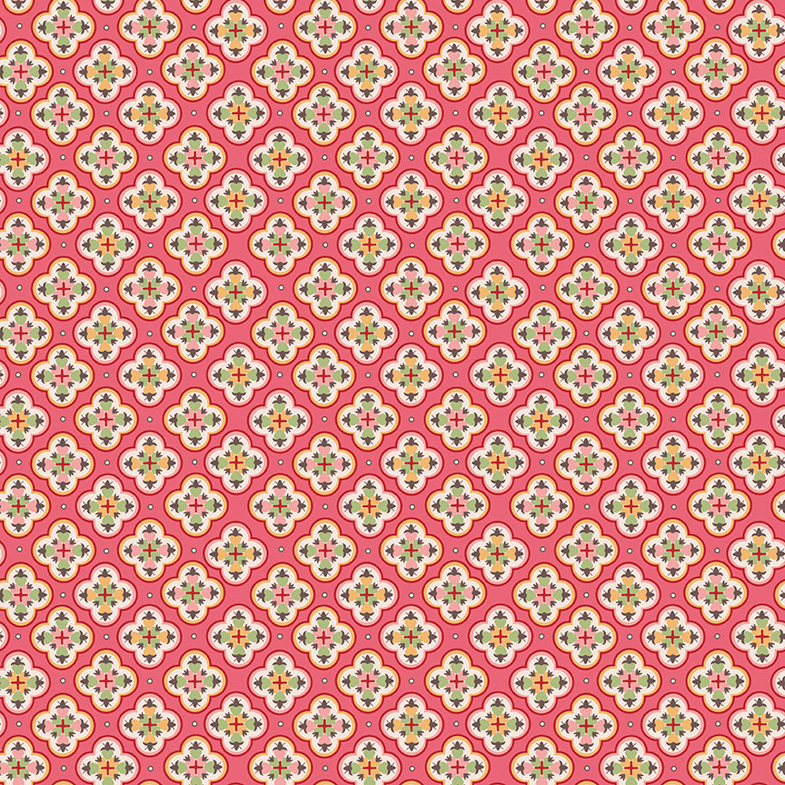 Mercantile Sentiment Tea Rose C14396 by Lori Holt for Riley Blake (sold in 25cm increments)