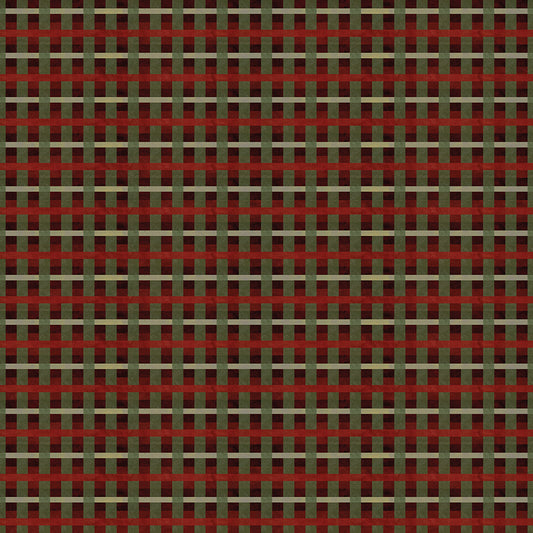 Up on the Housetop Plaid Cranberry C14735 by Teresa Kogut for Riley Blake Designs (sold in 25cm increments)