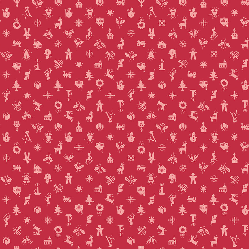 Home Town Holiday Christmas Berry C14907 by Lori Holt for Riley Blake Fabrics (sold in 25cm increments)