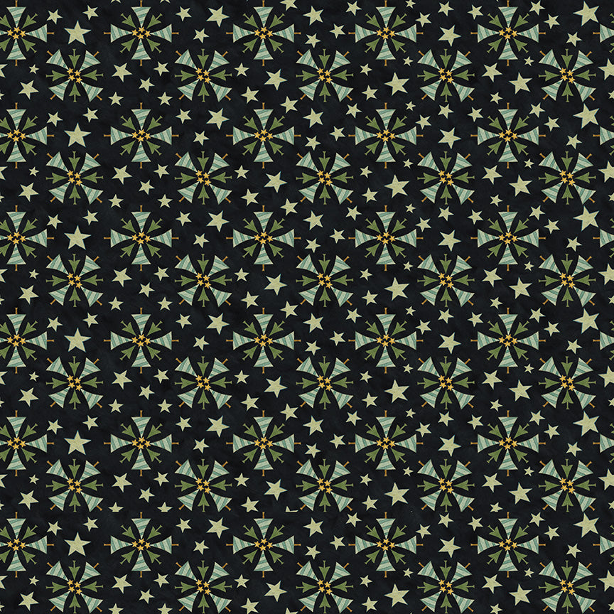 Naughty and Nice Trees Black C16264 by Teresa Kogut for Riley Blake fabrics (sold in 25cm increments)