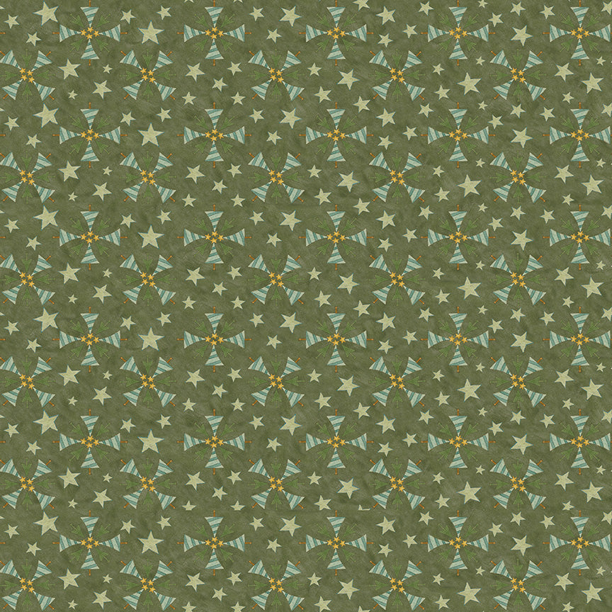 Naughty and Nice Trees Green C16264 by Teresa Kogut for Riley Blake fabrics (sold in 25cm increments)