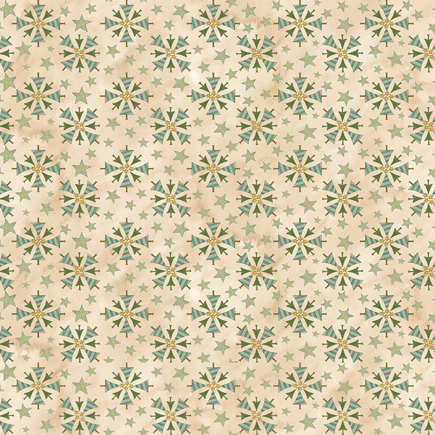 Naughty and Nice Trees Parchment C16264 by Teresa Kogut for Riley Blake fabrics (sold in 25cm increments)