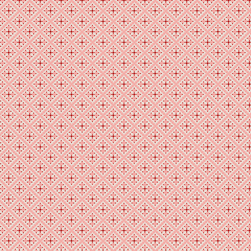 Gentler Times Shenanigans Coral C1647 by Lori Holt of Bee in my Bonnet for Riley Blake Designs (sold in 25cm increments)